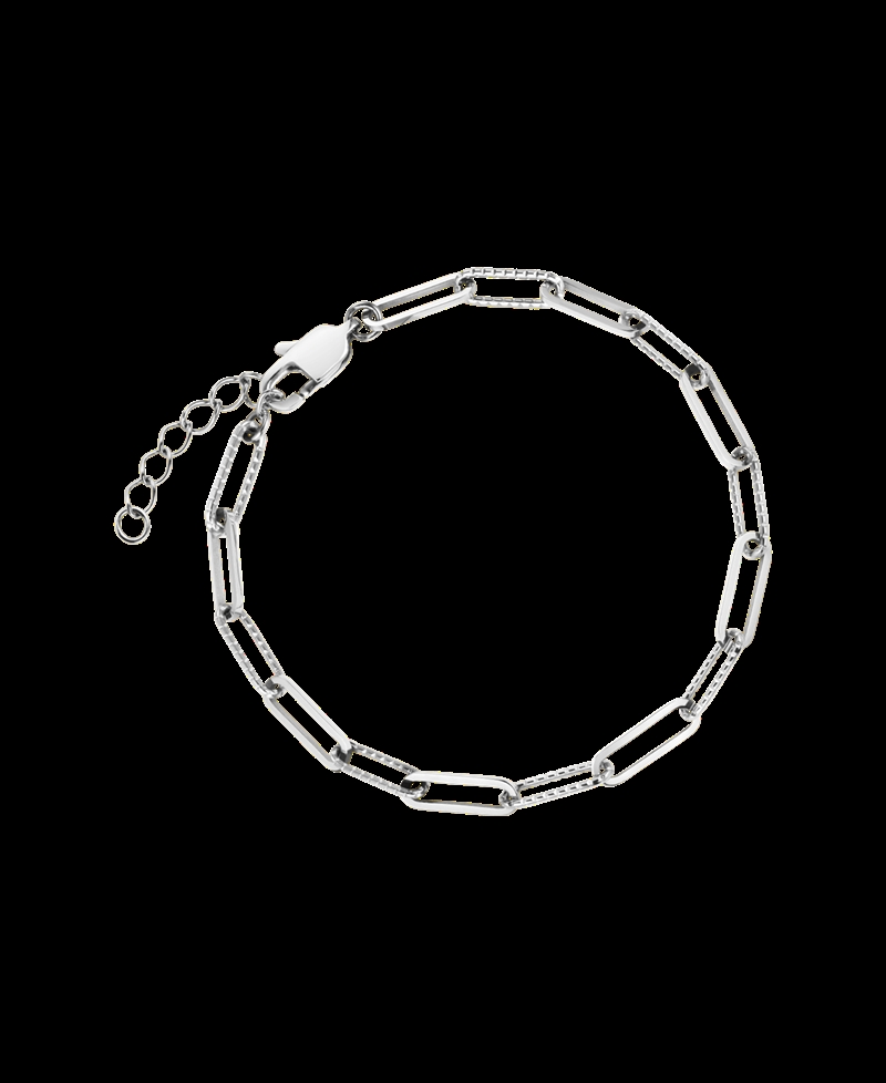 Rosefield Hammered Chain Bracelet Silver