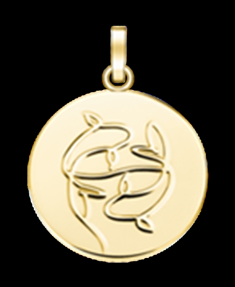 Rosefield Pendant Gold Zodiac Coin Pisces